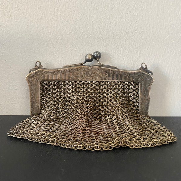 Vintage 1920's Silver Chain Mail Coin Purse