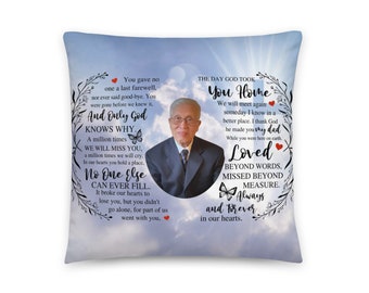 Two-Sided Dad in Heaven Basic Pillow