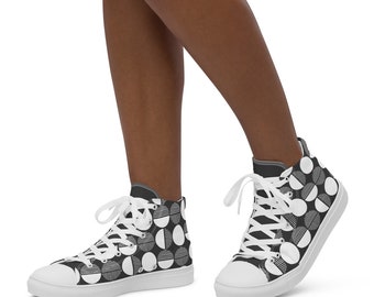 Grey/White Women’s high top canvas shoes