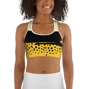 Yellow/Black Sports bra