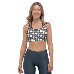 Grey/White Sports bra