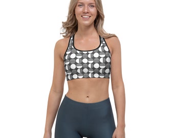 Grey/White Sports bra