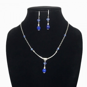 Lapis lazuli jewelry Lapis necklace Lapis lazuli crystal Bride something blue Lapis lazuli earring Lapis lazuli pendant