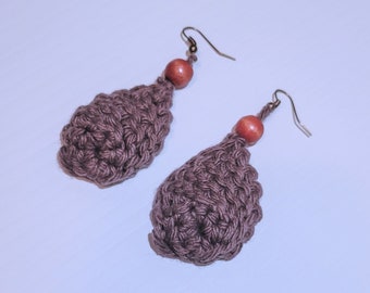 Crochet Leaf Earrings