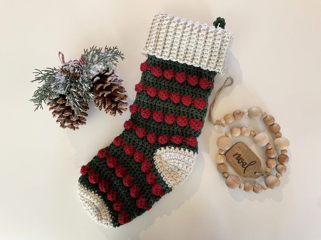 Crochet Pattern for Christmas Stocking With Bobbles - Etsy
