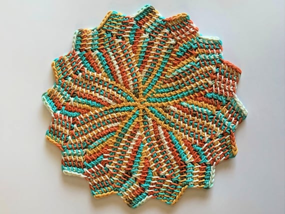 Easy Tunisian Crochet Dishcloth Pattern with Photo Tutorial