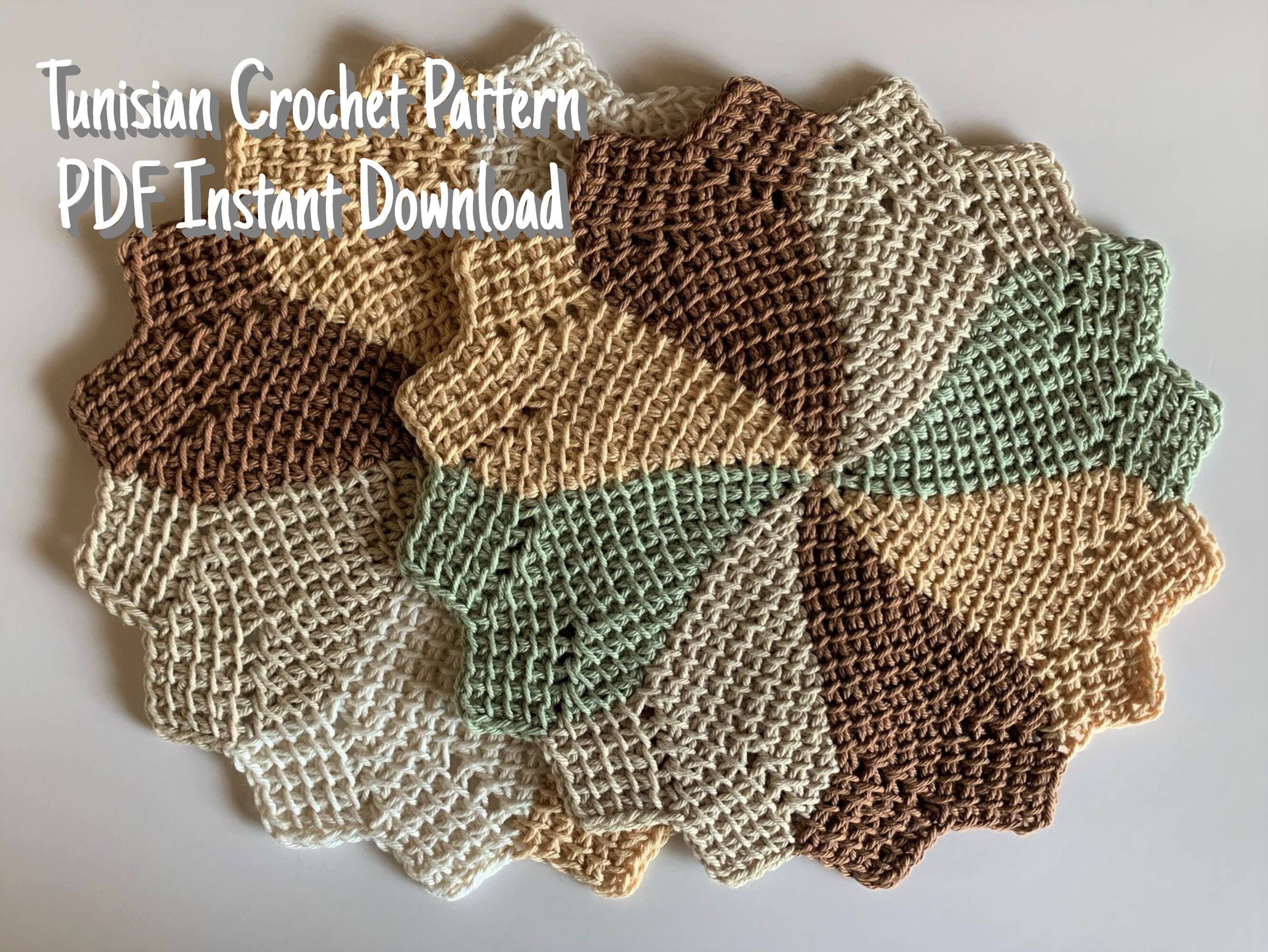 Crochet Kits & How To Eight Wedged Scalloped Dishcloth Pattern