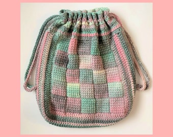 Tunisian Crochet Entrelac Pattern for Backpack
