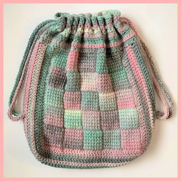 Tunisian Crochet Entrelac Pattern for Backpack