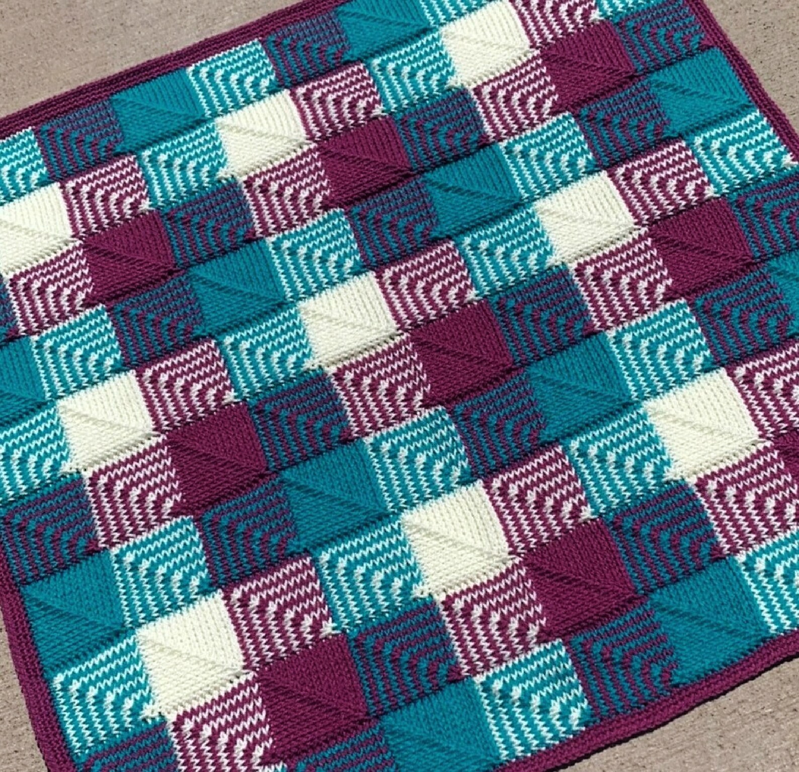 Tunisian Crochet Plaid Baby Blanket Pattern Tunisian Crochet Etsy