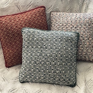 Easy Tunisian Crochet Pillow Pattern with Geometric Design