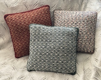 Easy Tunisian Crochet Pillow Pattern with Geometric Design