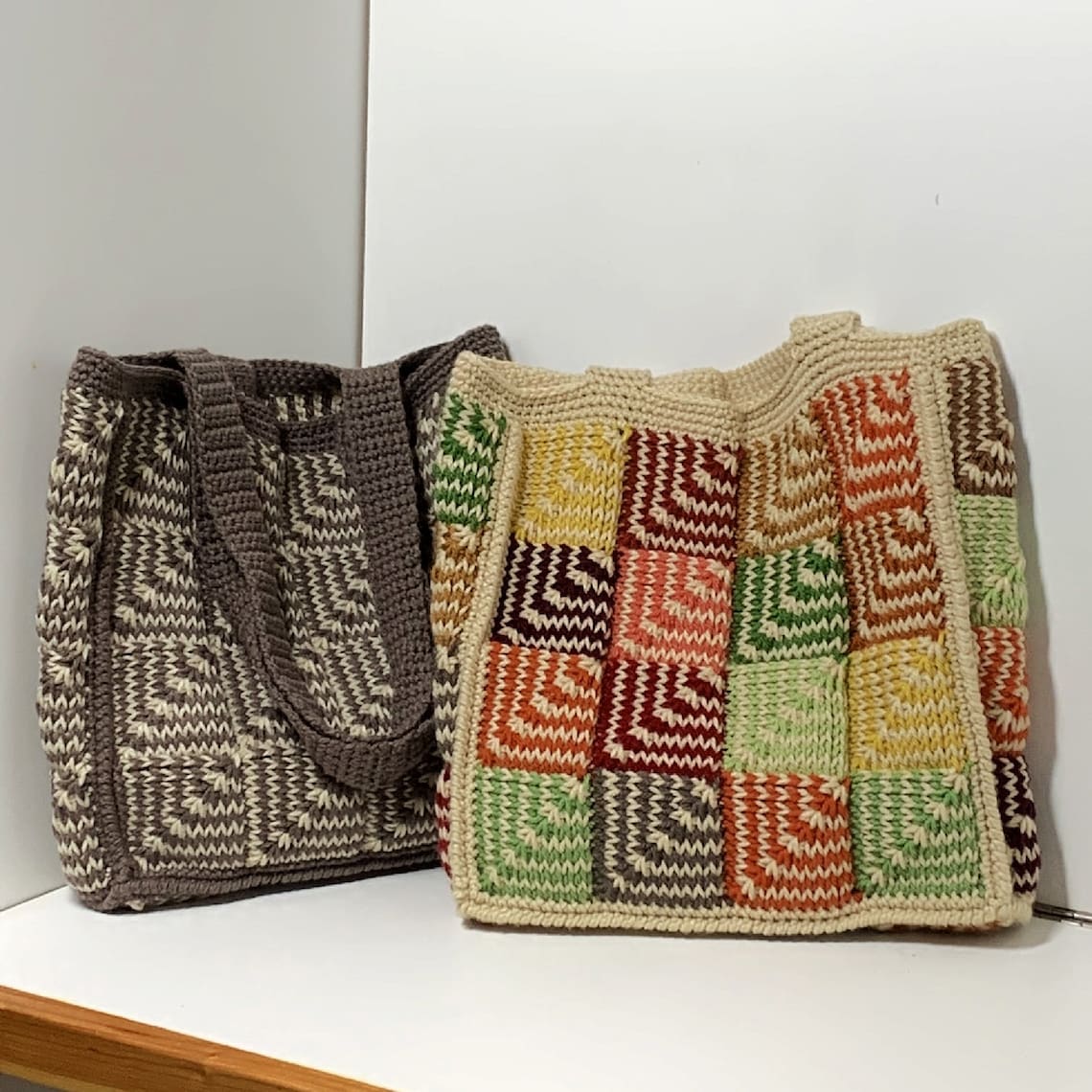 Tunisian Crochet Bag Pattern Tunisian Crochet Stash Buster Etsy