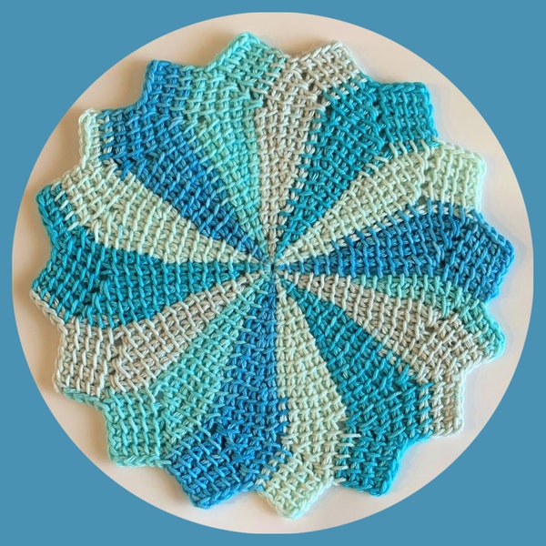 Tunisian Crochet Pattern for Dishcloth, Facecloth or Doily