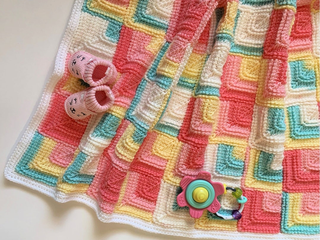 Easy Tunisian Crochet Baby Blanket Pattern Featuring Lion Brand