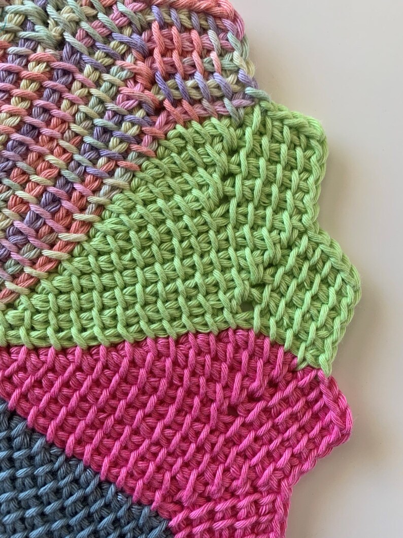 Tunisian Crochet Dishcloth Pattern With Photo Tutorial Etsy