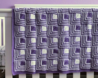 Tunisian Crochet Baby Afghan Pattern with Mitered Squares