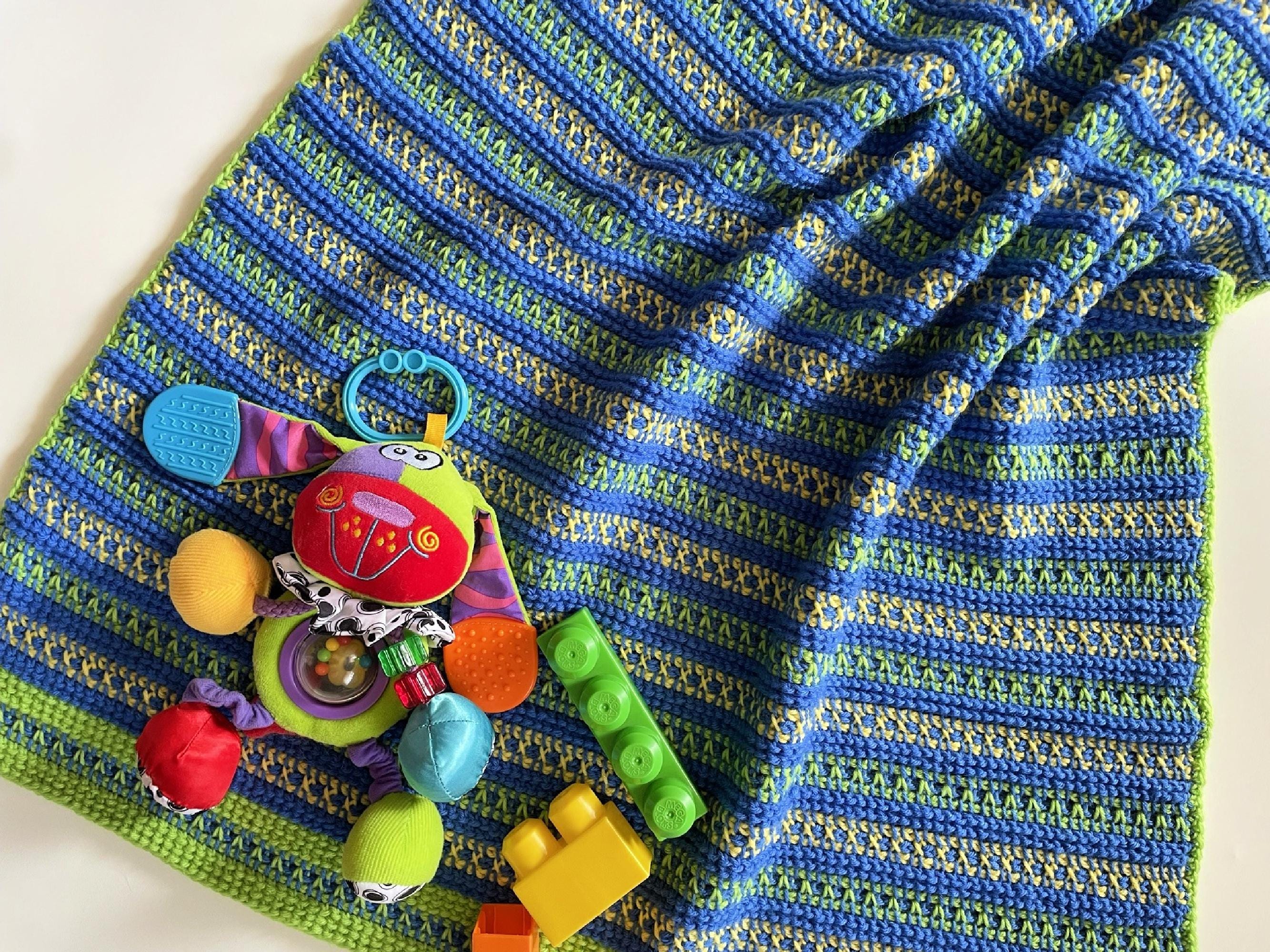 40 Crochet Techniques Patterns with Tunisian Scarves, Doilies, and Filet Designs 36 Tunisian Crochet Pattern for Colorful Striped Baby Blanket