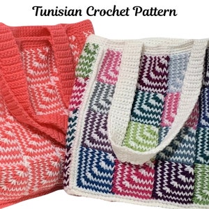 Tunisian Crochet Bag Pattern, Stash Buster