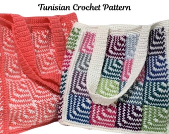 Tunisian Crochet Bag Pattern, Stash Buster