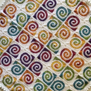 Crochet Pattern for Spiral Granny Square Baby Blanket