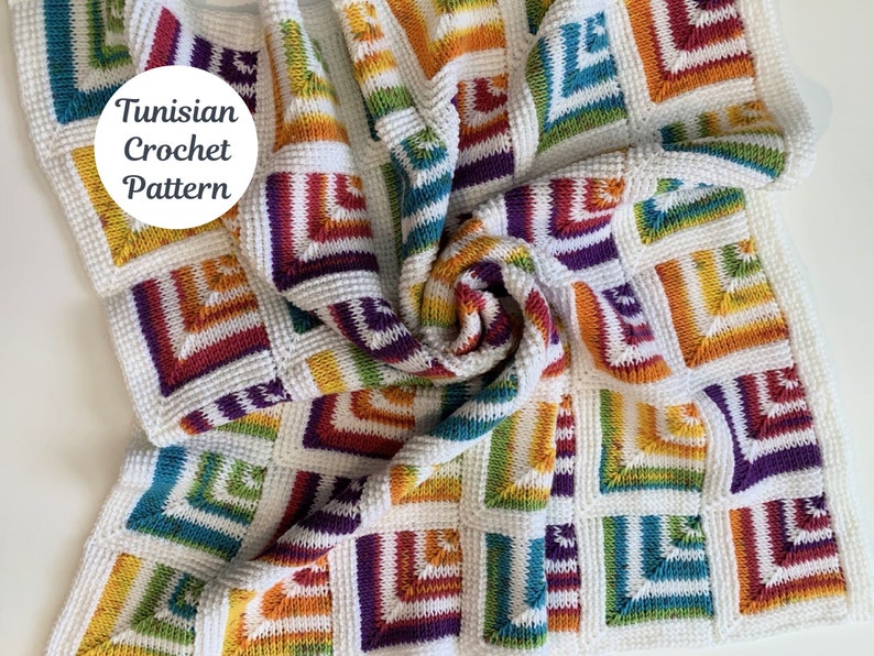 Tunisian Crochet Baby Blanket Pattern With Photo Tutorial Etsy