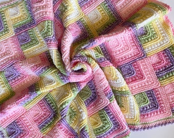 Super Easy Checkered Tunisian Crochet Baby #Blanket / Himalaya