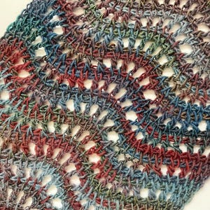 Women's Tunisian Crochet Infinity Scarf Pattern with Waves
