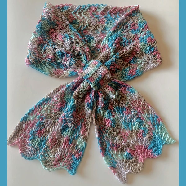 Tunisian Crochet Lacy Keyhole Scarf Pattern