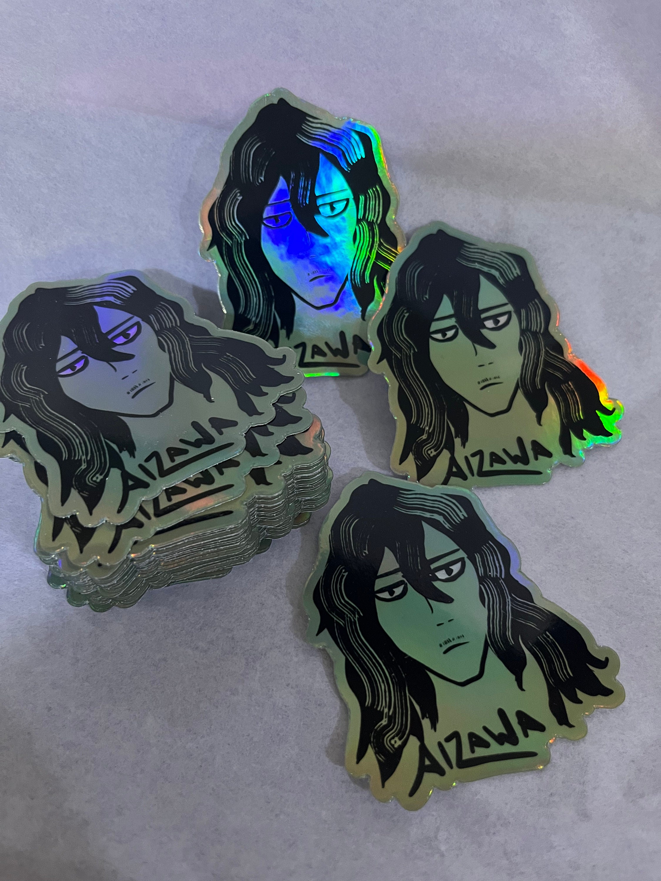 Aizawa Holographic Die Cut Sticker - Etsy