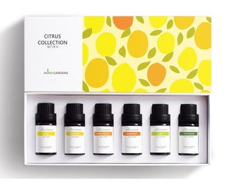 Citrus Essential Oil Set-Pack of 6,10ml, Includes Lemon Grapefruit,,SweetOrange, Lime, Bergamot and Petitgrain