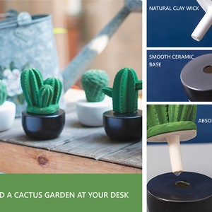 Cactus Ceramic Essential Oil Diffuser blue Candle cute Decoration for ...