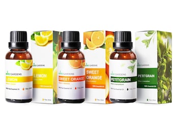 Citrus Essential Oil Set-Pack of 3,Large 1 oz.(30ml), Pure Therapeutic Grade Fruity Essential Oils (Lemon, Sweet Orange, and Petitgrain)