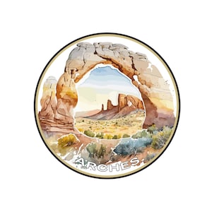 Arches National Park Vinyl Waterbottle Sticker, Outdoor Adventure Decal, Nature Lover Gift