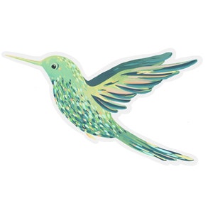 Transparent Hummingbird Sticker | clear hummingbird sticker | waterproof water bottle sticker | laptop sticker | bird art