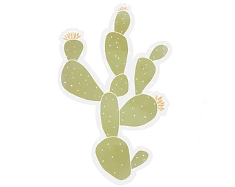 Desert Cactus Sticker | clear prickly pear sticker | waterproof water bottle sticker | laptop sticker | plant sticker