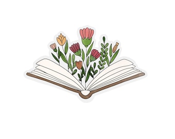 Flower Transparent Sticker | clear flower sticker | waterproof water bottle sticker | laptop sticker | plant sticker