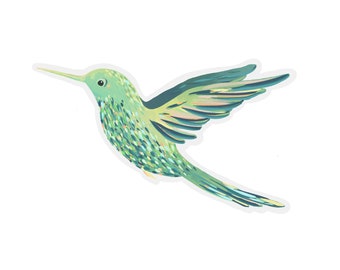 Transparent Hummingbird Sticker | clear hummingbird sticker | waterproof water bottle sticker | laptop sticker | bird art