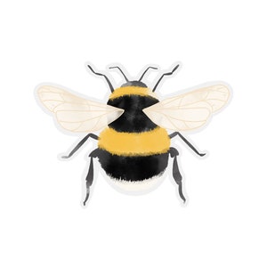 Transparent Bee Sticker | clear Bumble Bee sticker | waterproof water bottle sticker | laptop sticker | animal art