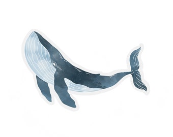 Transparent Blue Whale Sticker | clear Whale sticker | waterproof water bottle sticker | laptop sticker | animal art