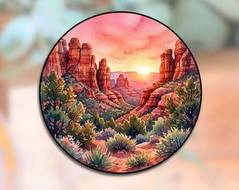 Sedona Arizona Vinyl Water bottle Sticker, Outdoor Adventure Decal, Nature Lover Gift