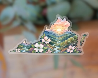 Pegatina de vinilo del estado de Virginia, flor estatal