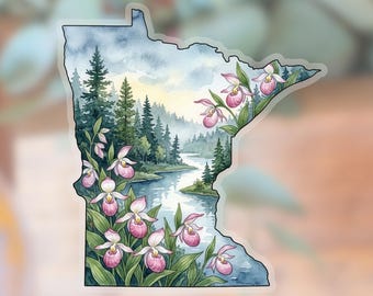 Minnesota State Vinyl Sticker, State Flower