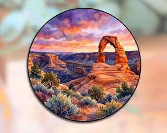 Delicate Arch Utah Vinyl Water bottle Sticker, Outdoor Adventure Decal, Nature Lover Gift