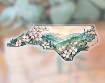 North Carolina State Vinyl Sticker, State Flower