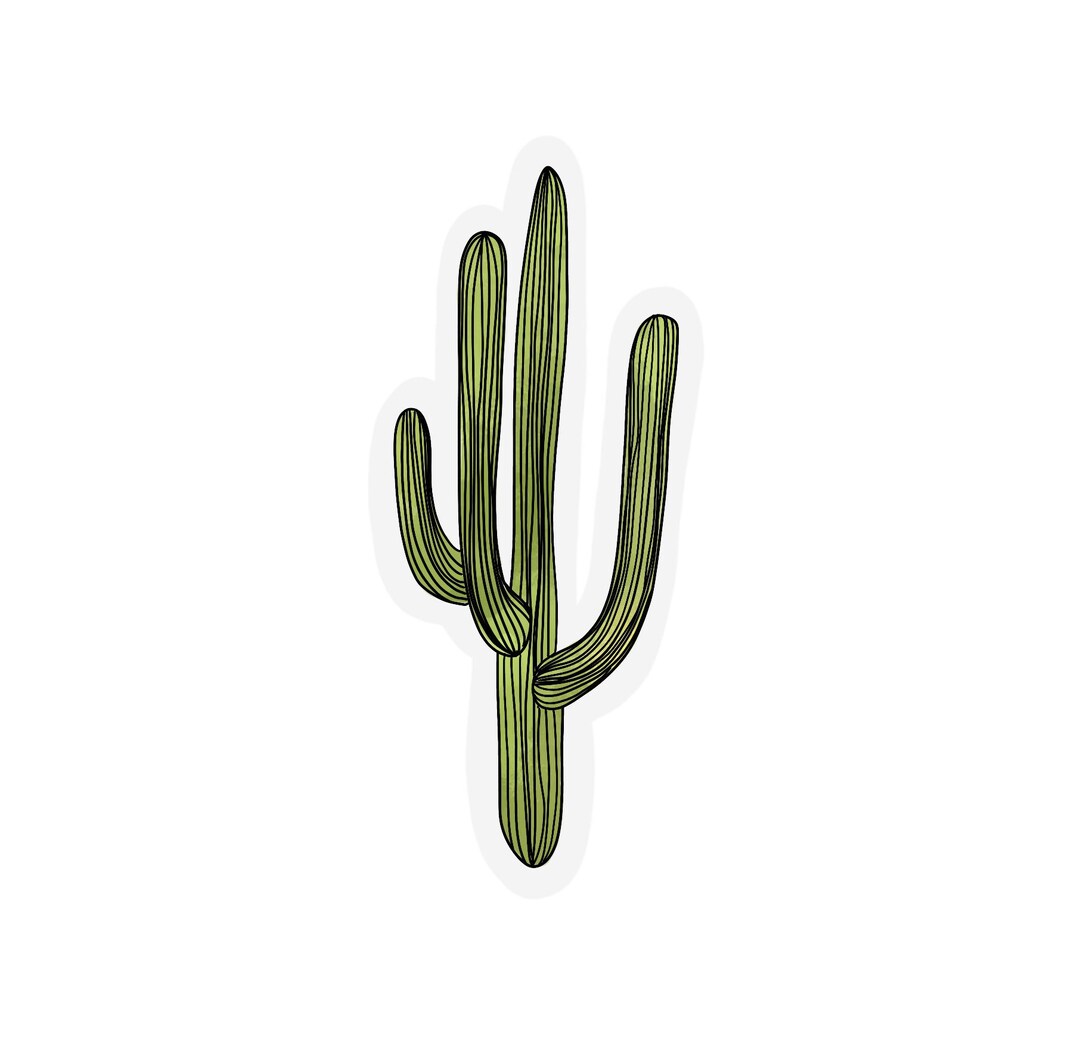 Saguaro Cactus Sticker Clear Cactus Sticker Waterproof Etsy