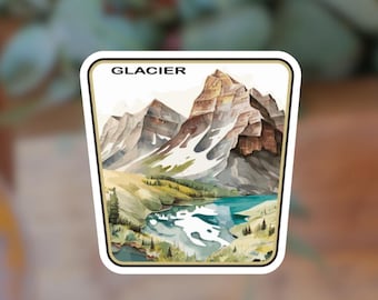 Glacier National Park Die-Cut Vinyl Water Bottle Sticker