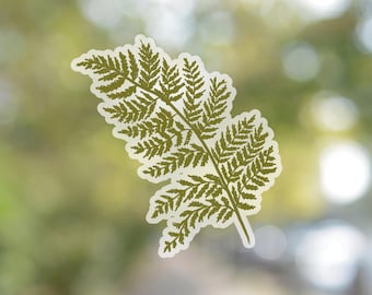 Transparent Fern Sticker | clear plant sticker | waterproof water bottle sticker | laptop sticker | plant art