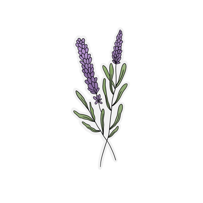 Transparent Lavender Flower Sticker | Clear Flower Sticker | Waterproof ...