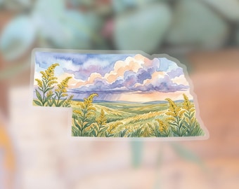 Nebraska State Vinyl Sticker, State Flower